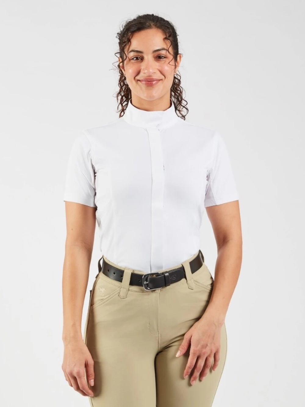 Smartpak Piper Short Sleeve Show Shirt NWT White Leopard Print XL Equestrian